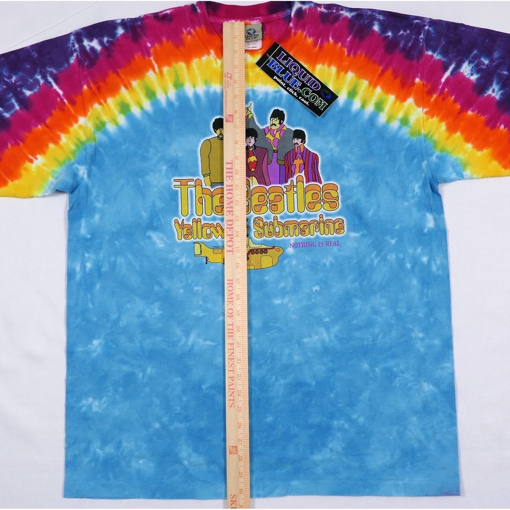 VTG NOS Liquid Blue The Beatles Yellow Submarine Tie-Dye T-Shirt XL ~ 2005 NWT‎ - Picture 9 of 13